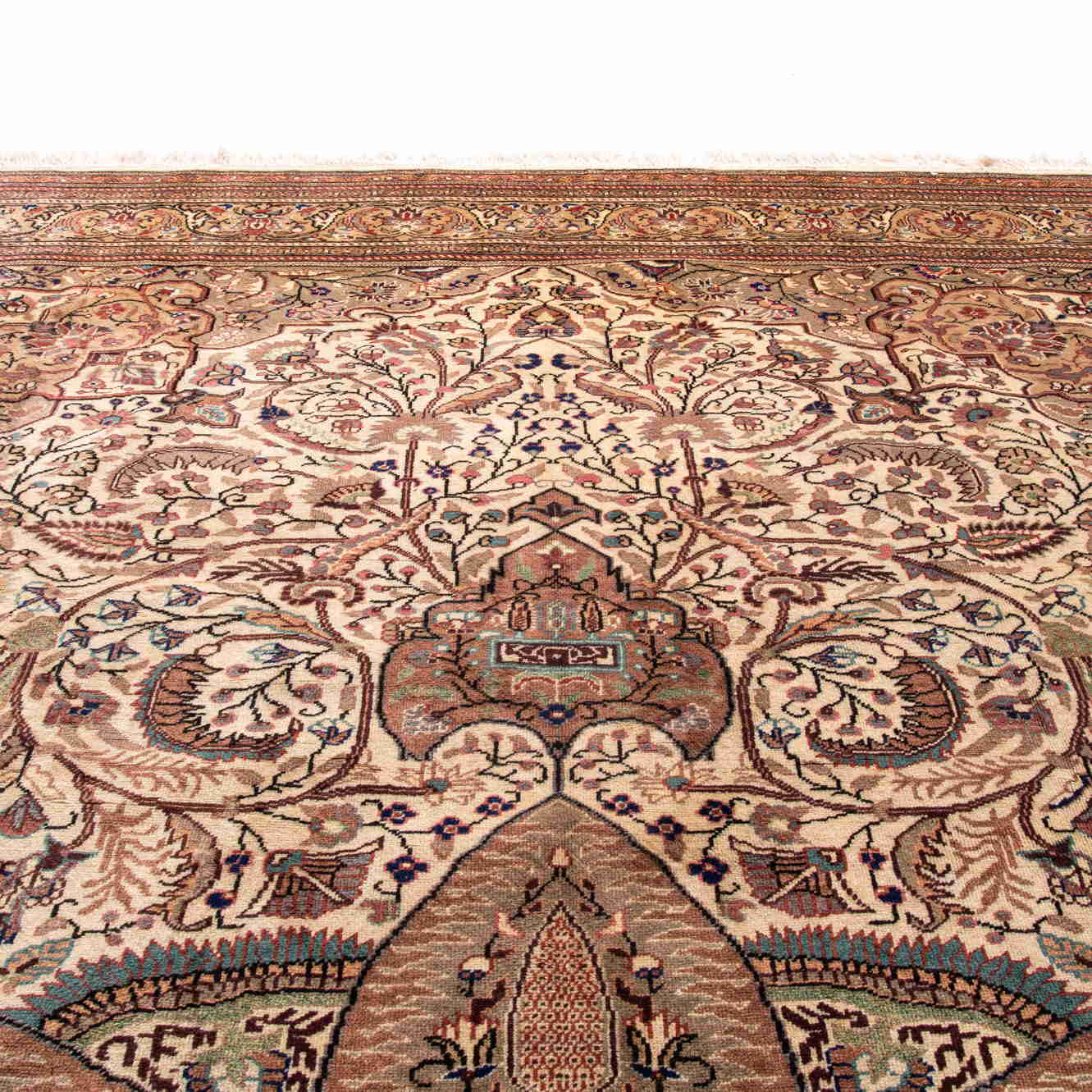 Oriental Rug Anatolian Hand Knotted Wool On Cotton 269 X 394 Cm - 8' 10'' X 13' Sand C007 ER34