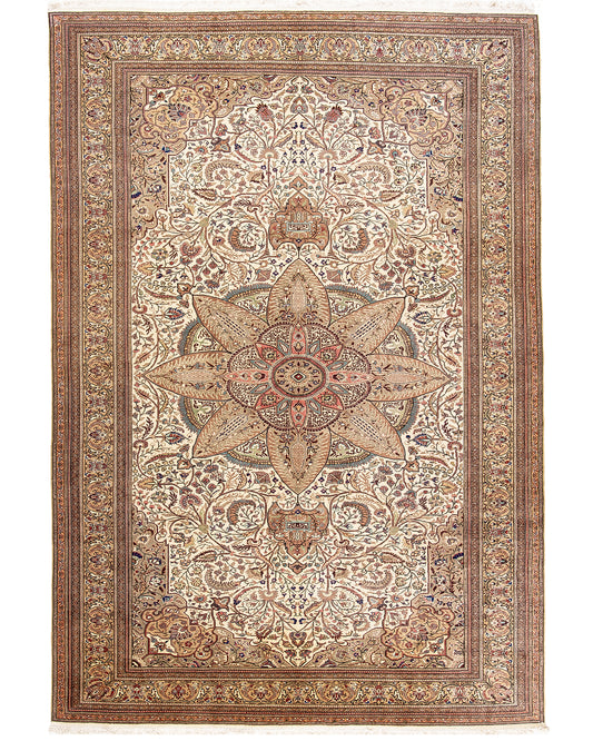 Oriental Rug Anatolian Hand Knotted Wool On Cotton 269 X 394 Cm - 8' 10'' X 13' Sand C007 ER34