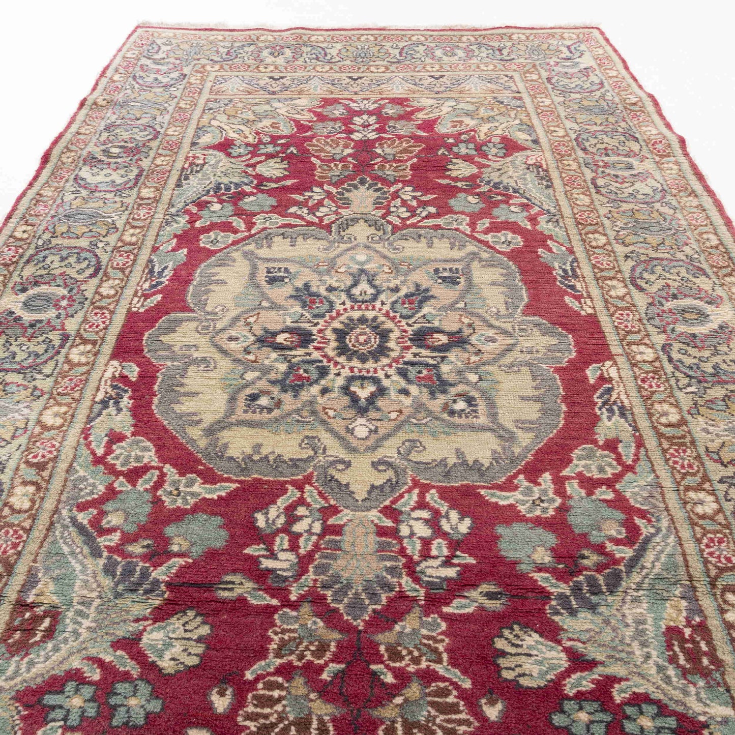 Oriental Rug Anatolian Hand Knotted Wool On Cotton 91 X 170 Cm - 3' X 5' 7'' Green C015 ER01