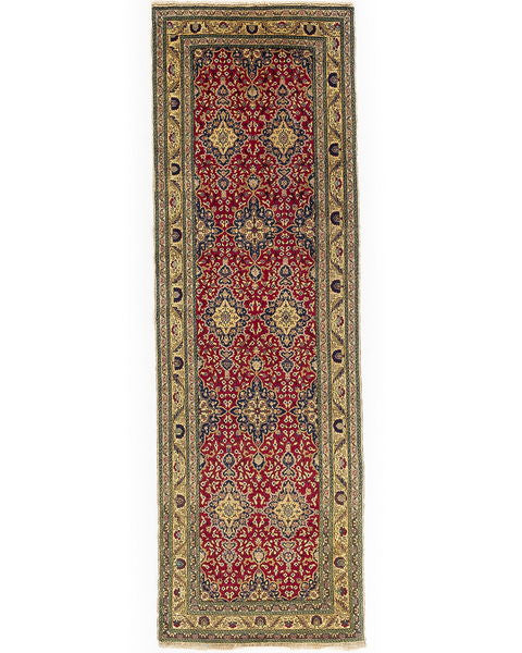 Oriental Rug Anatolian Hand Knotted Wool On Cotton 97 X 292 Cm - 3' 3'' X 9' 7'' Green C001 ER12