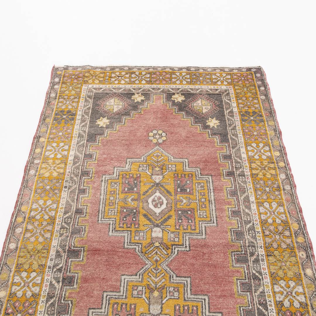 Oriental Rug Anatolian Hand Knotted Wool On Wool 114 X 213 Cm - 3' 9'' X 7' Yellow C006 ER01