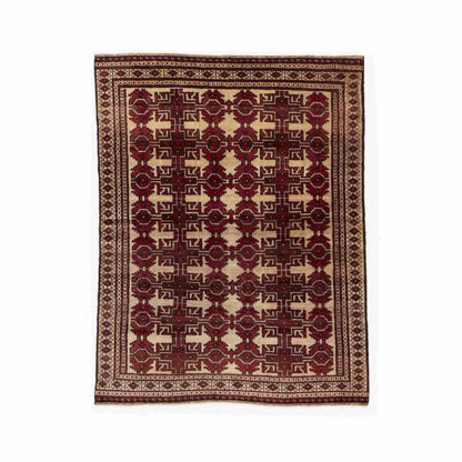 Oriental Rug Anatolian Hand Knotted Wool On Wool 120 X 154 Cm - 4' X 5' 1'' Red C014