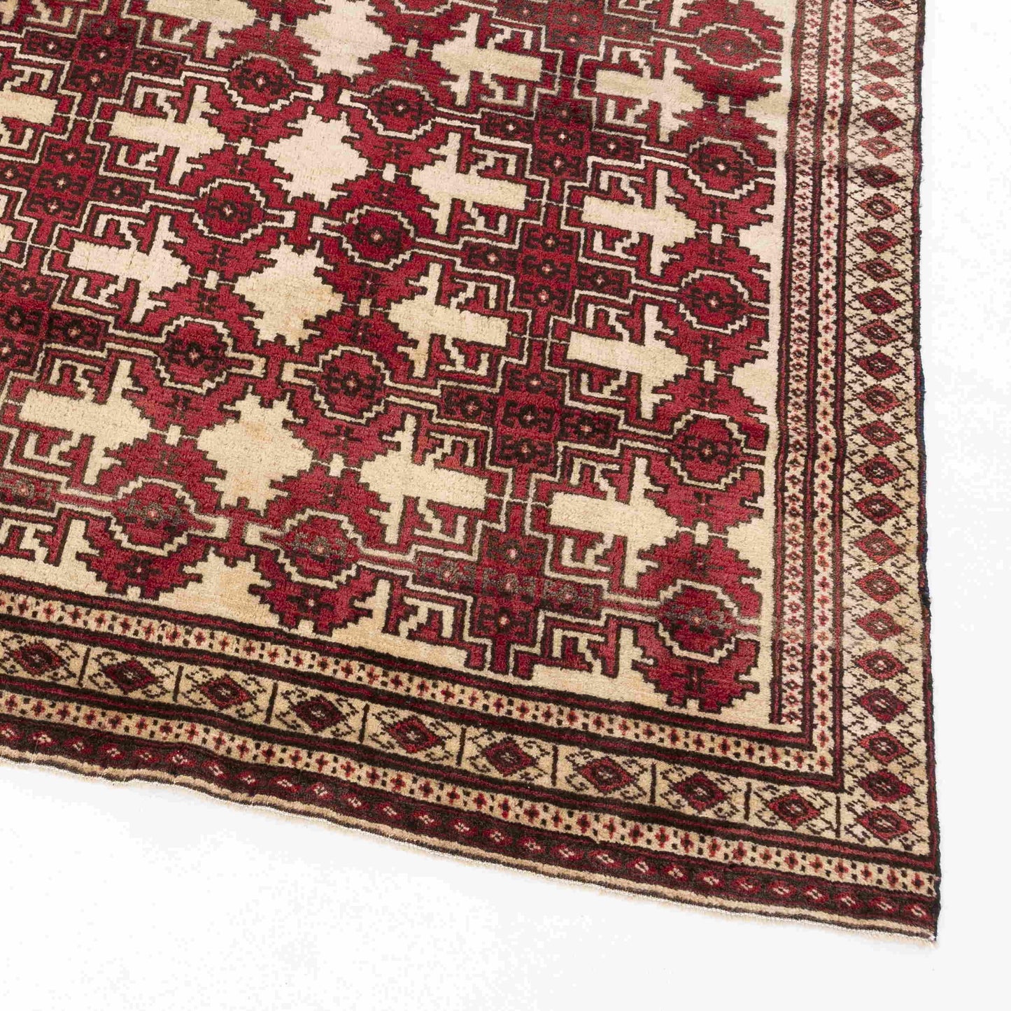 Oriental Rug Anatolian Hand Knotted Wool On Wool 120 X 154 Cm - 4' X 5' 1'' Red C014