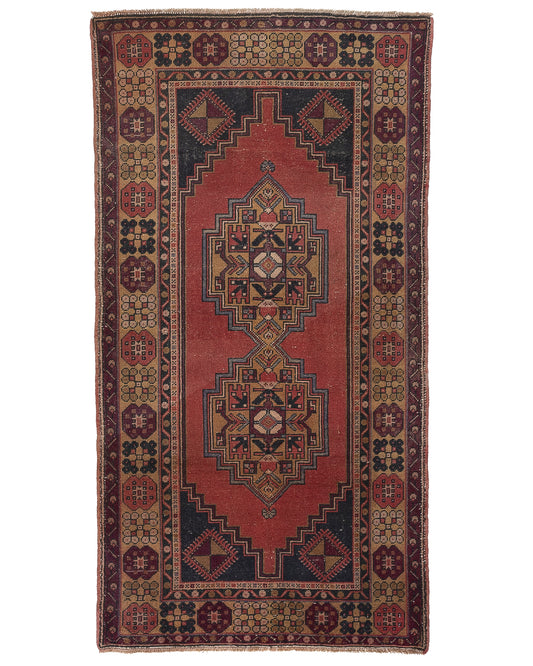 Oriental Rug Anatolian Hand Knotted Wool On Wool 120 X 210 Cm - 4' X 6' 11'' Red C014 ER01