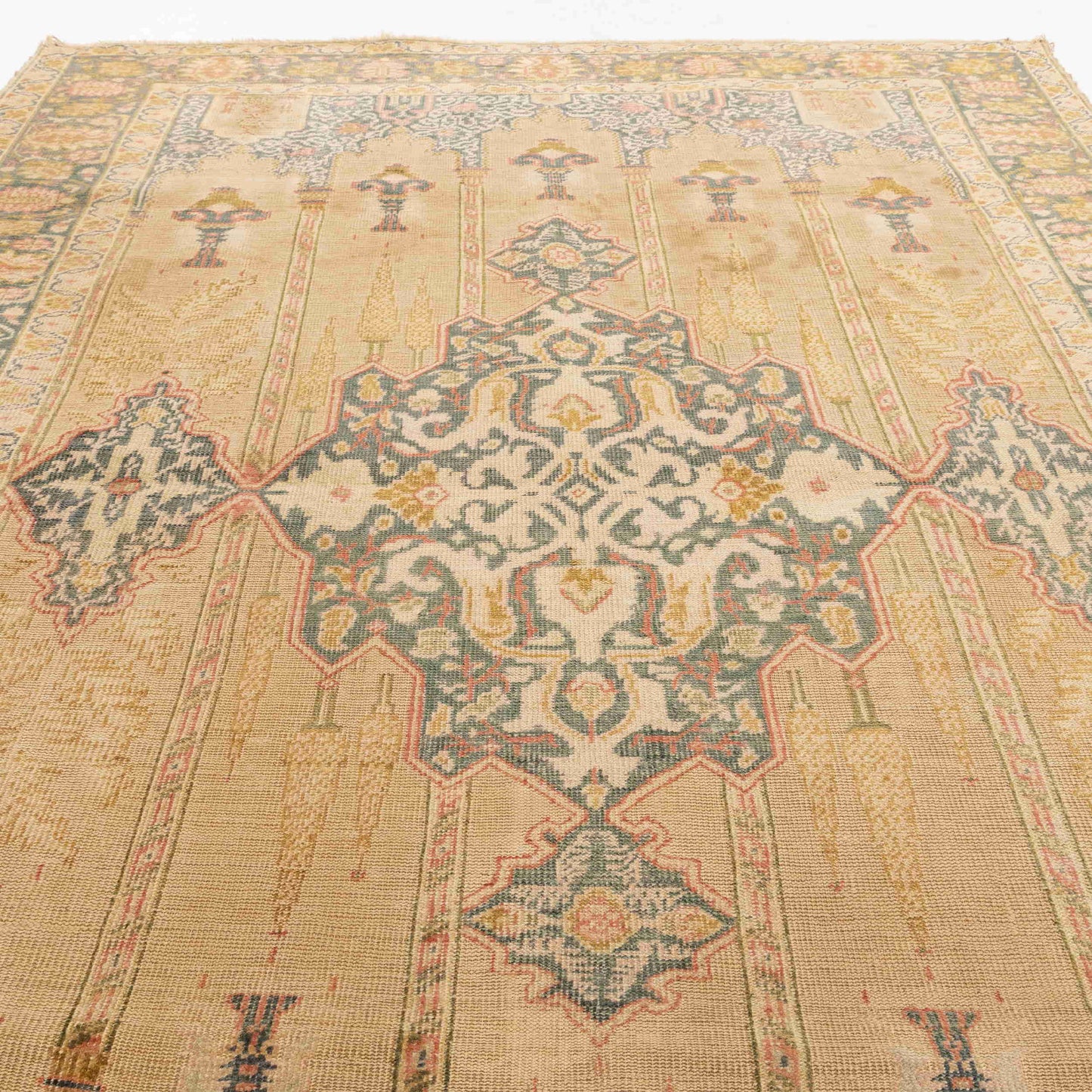 Oriental Rug Anatolian Hand Knotted Wool On Wool 121 X 162 Cm - 4' X 5' 4'' Yellow C006 ER01