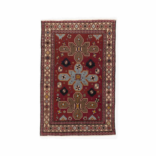 Oriental Rug Anatolian Hand Knotted Wool On Wool 122 X 182 Cm - 4' 1'' X 6' Burgundy C021 ER01