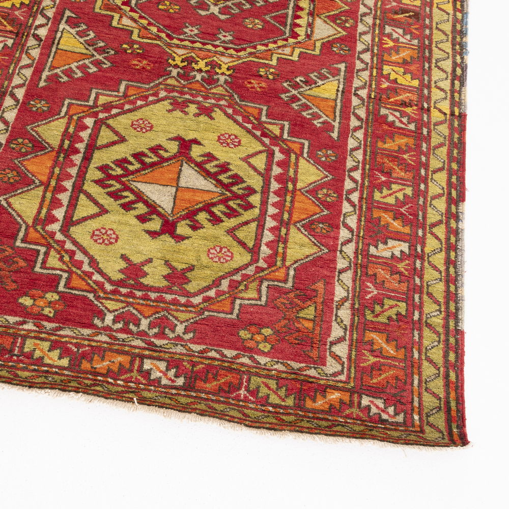 Oriental Rug Anatolian Hand Knotted Wool On Wool 123 X 226 Cm - 4' 1'' X 7' 5'' Red C014 ER01