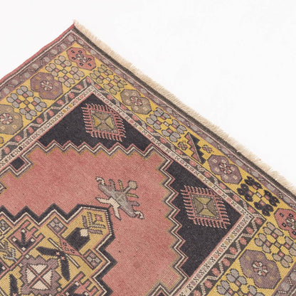 Oriental Rug Anatolian Hand Knotted Wool On Wool 124 X 230 Cm - 4' 1'' X 7' 7'' Pink C004 ER12