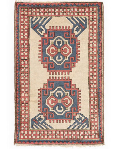 Oriental Rug Anatolian Hand Knotted Wool On Wool 125 X 200 Cm - 4' 2'' X 6' 7'' Multicolor C016 ER01