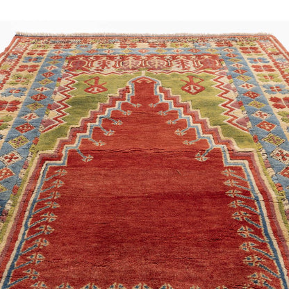 Oriental Rug Anatolian Hand Knotted Wool On Wool 126 X 154 Cm - 4' 2'' X 5' 1'' Red C014 ER01