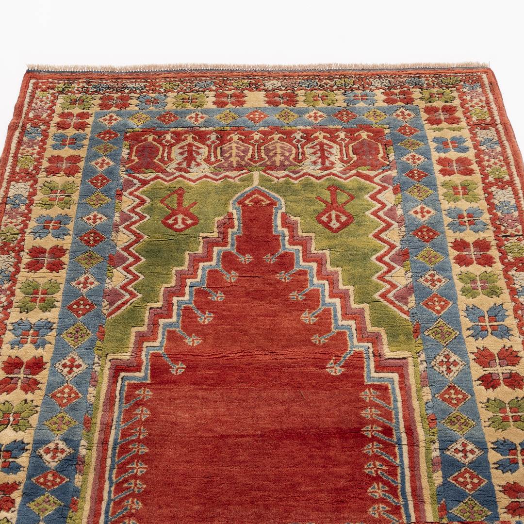 Oriental Rug Anatolian Hand Knotted Wool On Wool 126 X 154 Cm - 4' 2'' X 5' 1'' Red C014 ER01