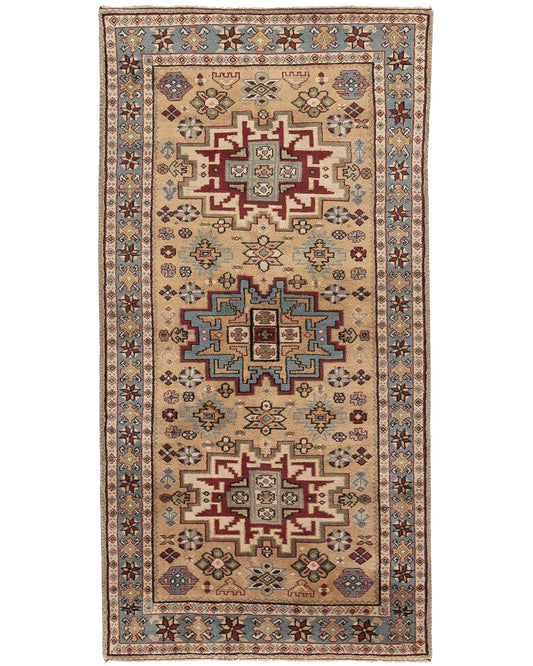 Oriental Rug Anatolian Hand Knotted Wool On Wool 126 X 243 Cm - 4' 2'' X 8' Light Blue C013 ER12