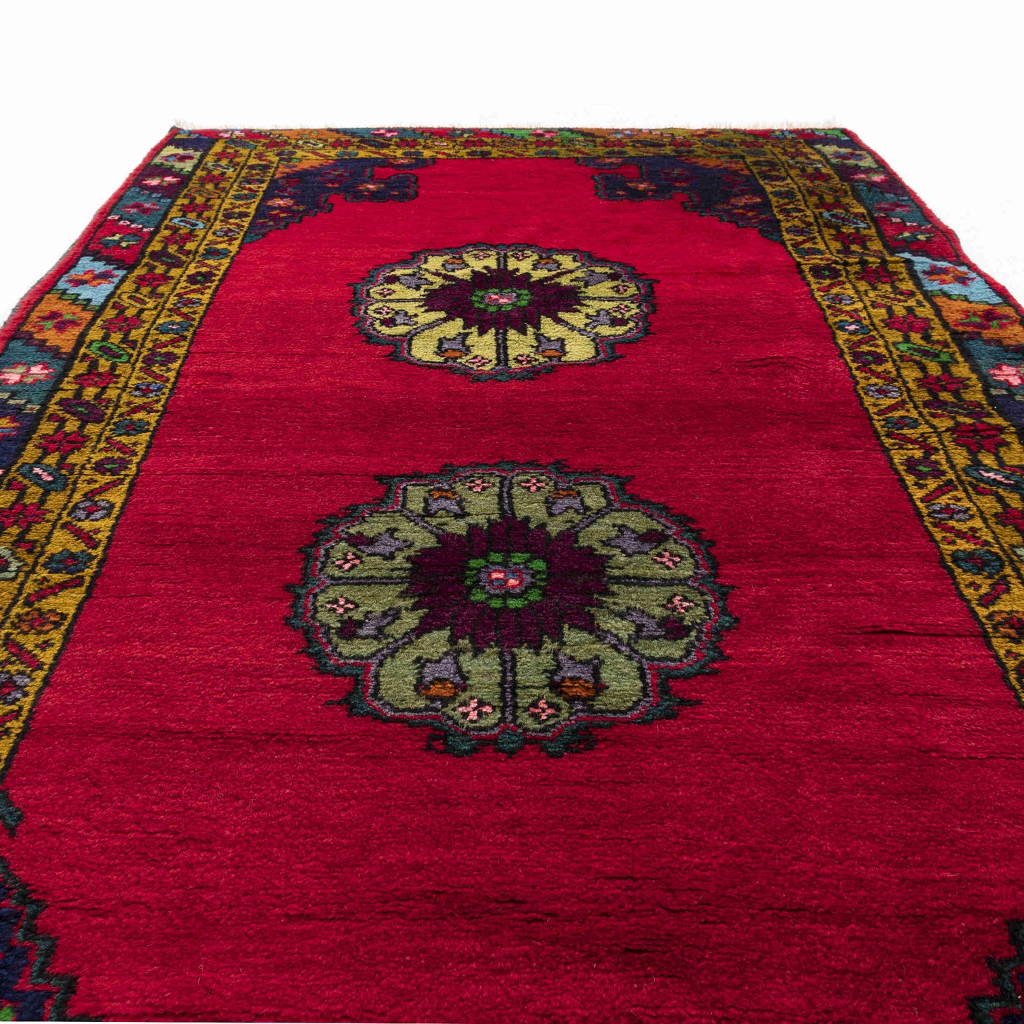 Oriental Rug Anatolian Hand Knotted Wool On Wool 128 X 208 Cm - 4' 3'' X 6' 10'' Burgundy C021 ER01