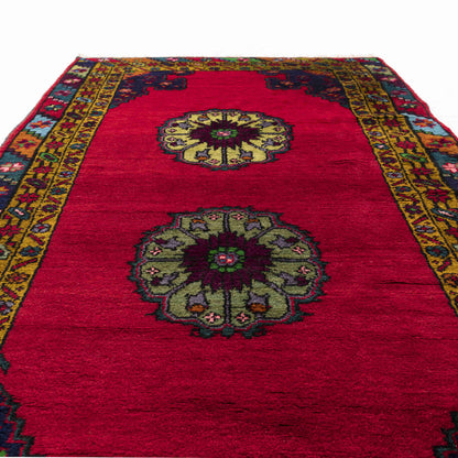 Oriental Rug Anatolian Hand Knotted Wool On Wool 128 X 208 Cm - 4' 3'' X 6' 10'' Burgundy C021 ER01