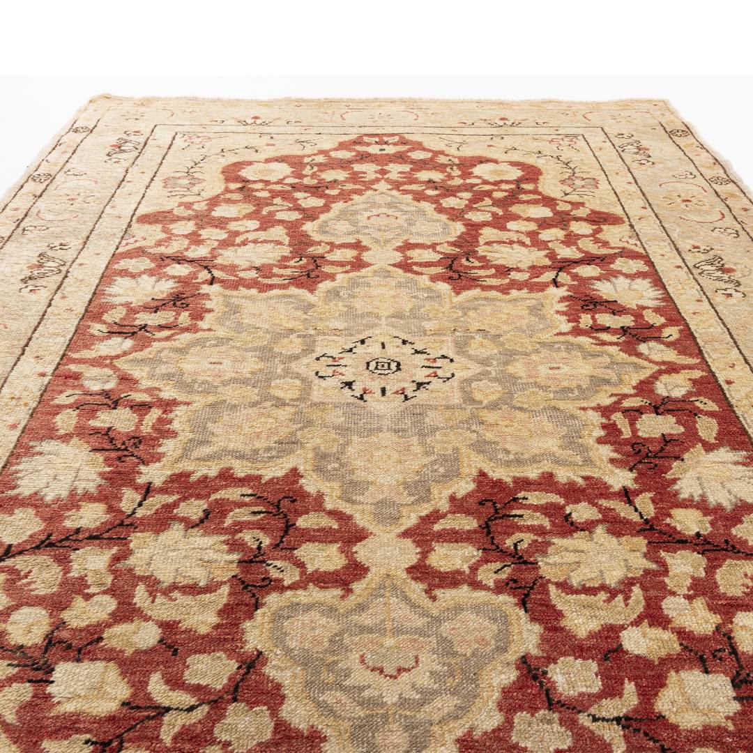 Oriental Rug Anatolian Hand Knotted Wool On Wool 130 X 189 Cm - 4' 4'' X 6' 3'' Sand C007 ER01