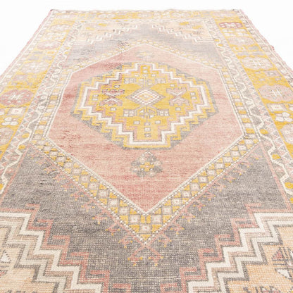 Oriental Rug Anatolian Hand Knotted Wool On Wool 131 X 232 Cm - 4' 4'' X 7' 8'' Yellow C006 ER12