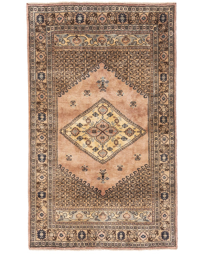 Oriental Rug Anatolian Hand Knotted Wool On Wool 135 X 215 Cm - 4' 6'' X 7' 1'' Stone C009 ER12