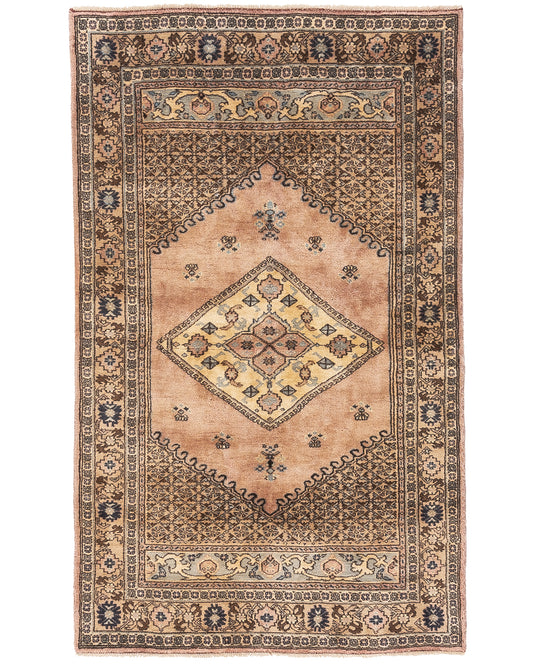 Oriental Rug Anatolian Hand Knotted Wool On Wool 135 X 215 Cm - 4' 6'' X 7' 1'' Stone C009 ER12