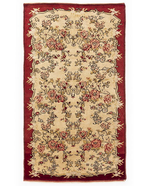 Oriental Rug Anatolian Hand Knotted Wool On Wool 135 X 239 Cm - 4' 6'' X 7' 11'' Sand C007 ER12