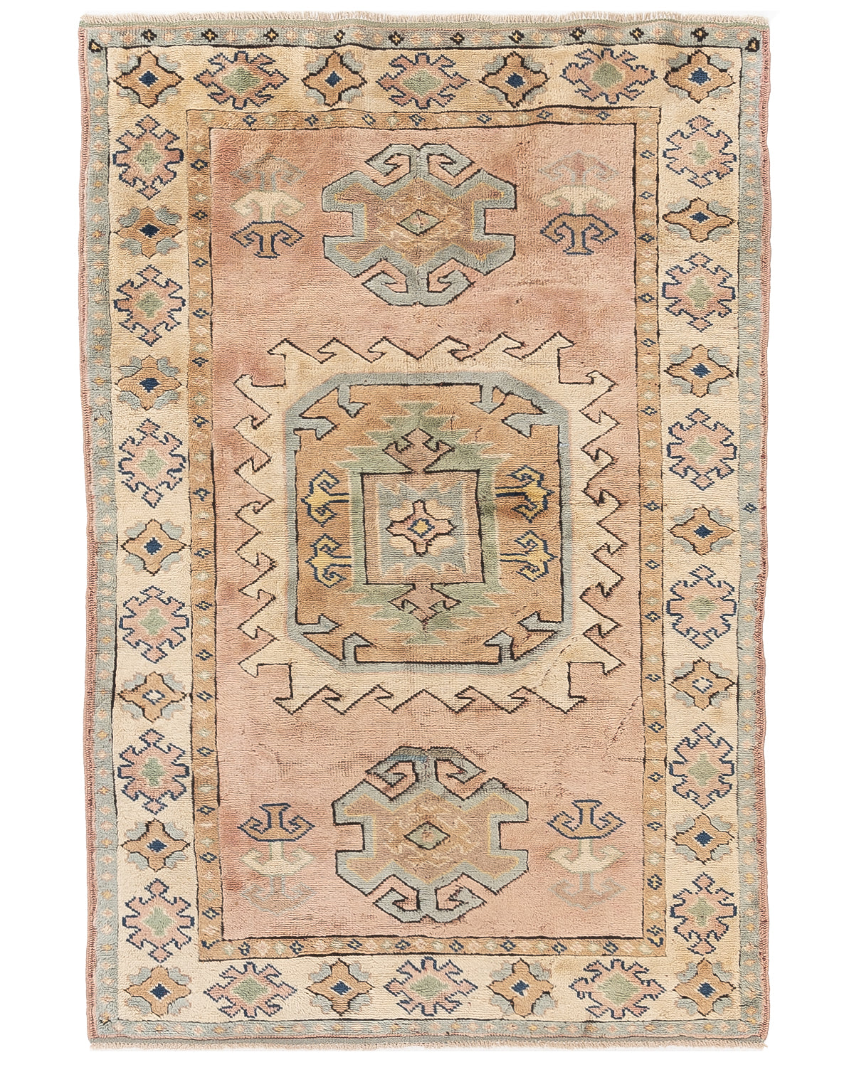 Oriental Rug Anatolian Hand Knotted Wool On Wool 136 X 197 Cm - 4' 6'' X 6' 6'' Sand C007 ER01