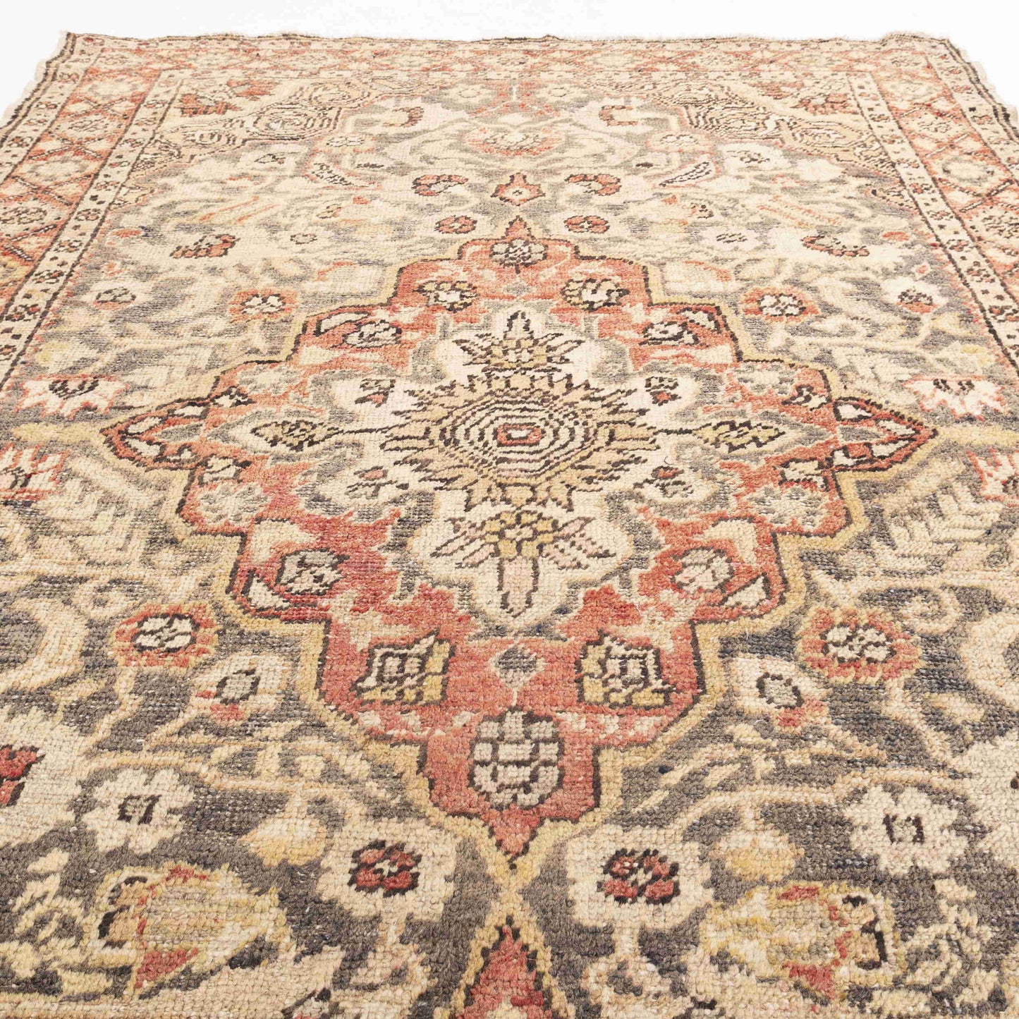 Oriental Rug Anatolian Hand Knotted Wool On Wool 136 X 205 Cm - 4' 6'' X 6' 9'' Sand C007 ER01