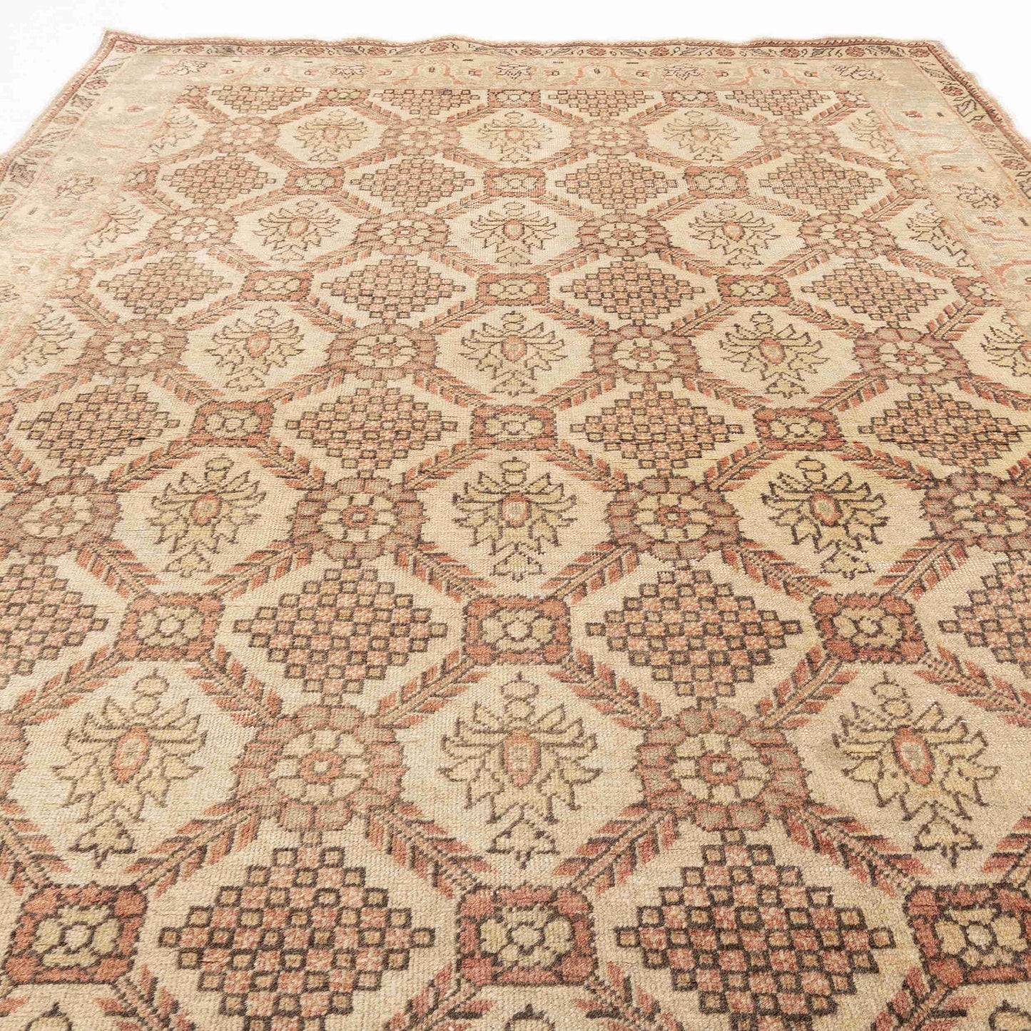 Oriental Rug Anatolian Hand Knotted Wool On Wool 136 X 213 Cm - 4' 6'' X 7' Sand C007 ER12