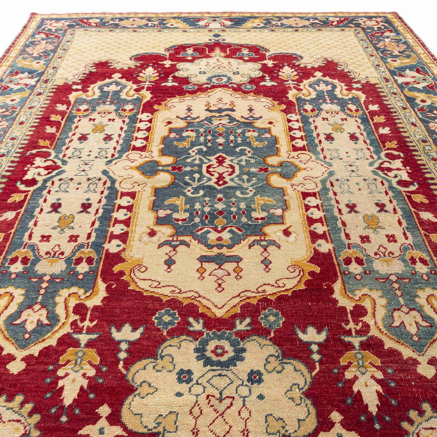 Oriental Rug Anatolian Hand Knotted Wool On Wool 138 X 200 Cm - 4' 7'' X 6' 7'' Red C014 ER01