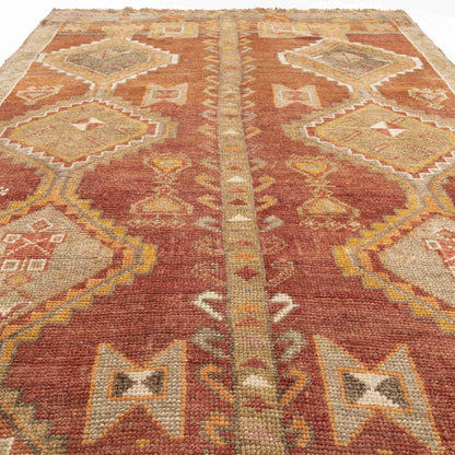 Oriental Rug Anatolian Hand Knotted Wool On Wool 139 X 232 Cm - 4' 7'' X 7' 8'' Orange C011 ER12