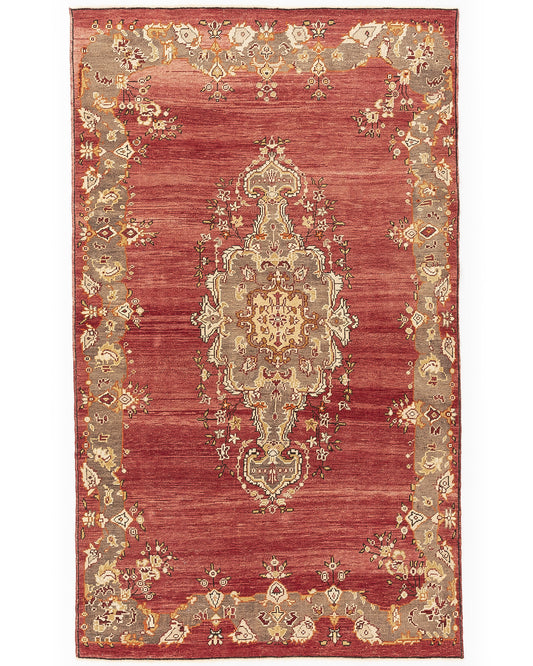 Oriental Rug Anatolian Hand Knotted Wool On Wool 140 X 220 Cm - 4' 8'' X 7' 3'' Red C014 ER12