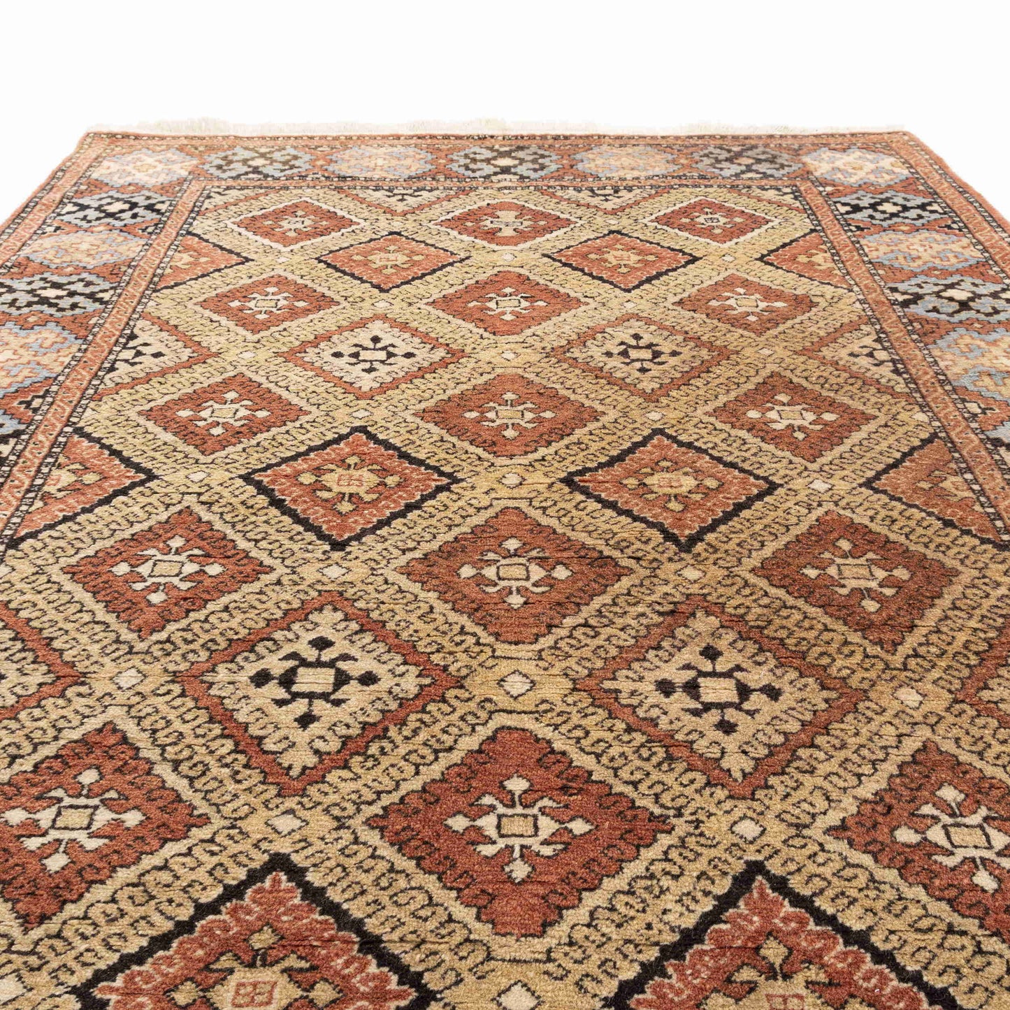 Oriental Rug Anatolian Hand Knotted Wool On Wool 144 X 200 Cm - 4' 9'' X 6' 7'' Orange C011 ER12