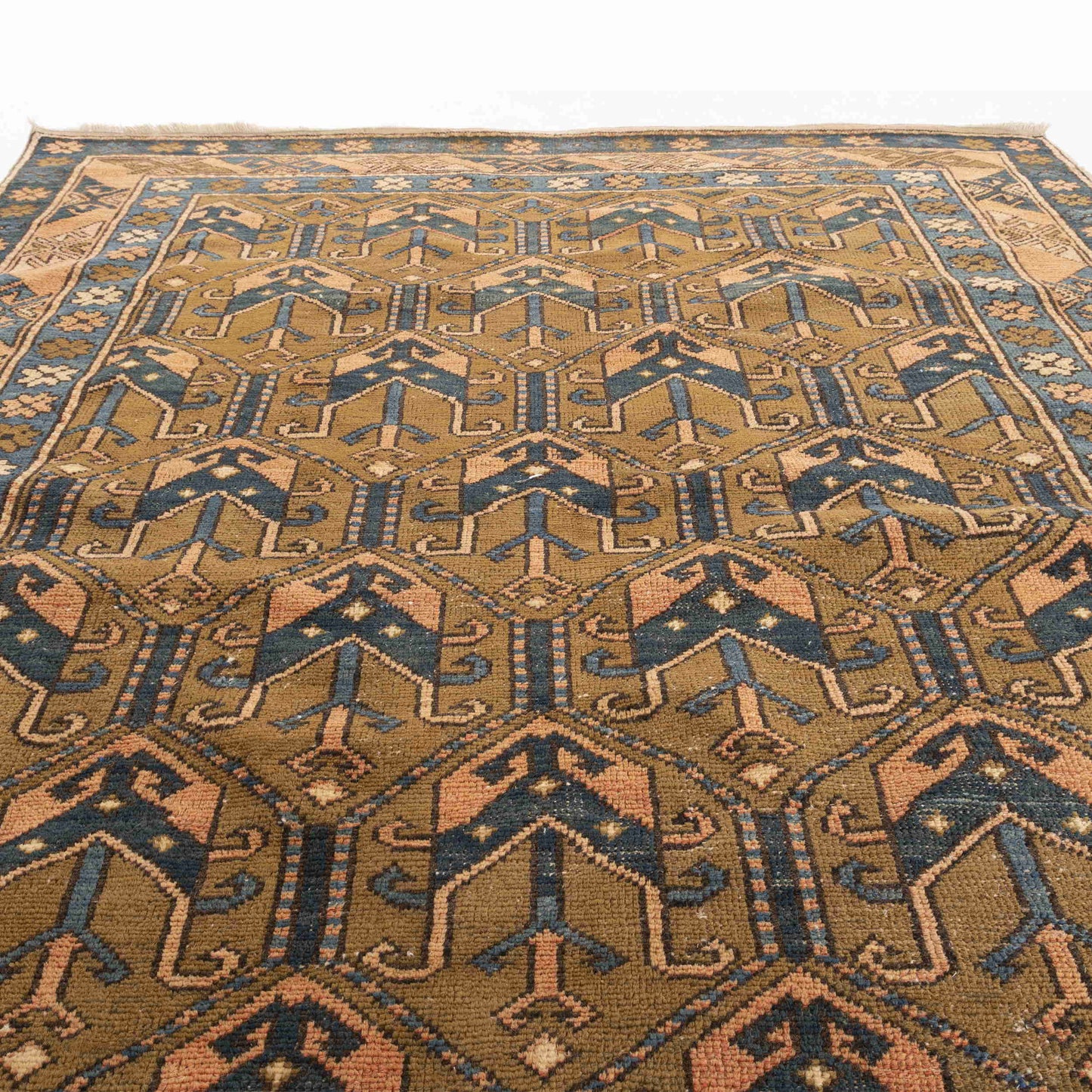 Oriental Rug Anatolian Hand Knotted Wool On Wool 145 X 180 Cm - 4' 10'' X 5' 11'' Brown C005 ER01