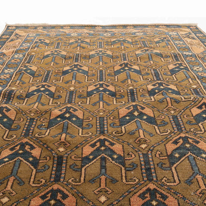 Oriental Rug Anatolian Hand Knotted Wool On Wool 145 X 180 Cm - 4' 10'' X 5' 11'' Brown C005 ER01