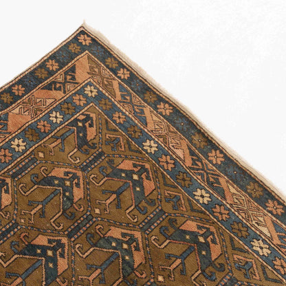 Oriental Rug Anatolian Hand Knotted Wool On Wool 145 X 180 Cm - 4' 10'' X 5' 11'' Brown C005 ER01