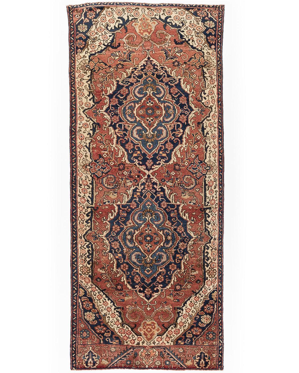 Oriental Runner Rug Anatolian Hand Knotted Wool On Wool 145 X 347 Cm - 4' 10'' X 11' 5'' Orange C011 ER12