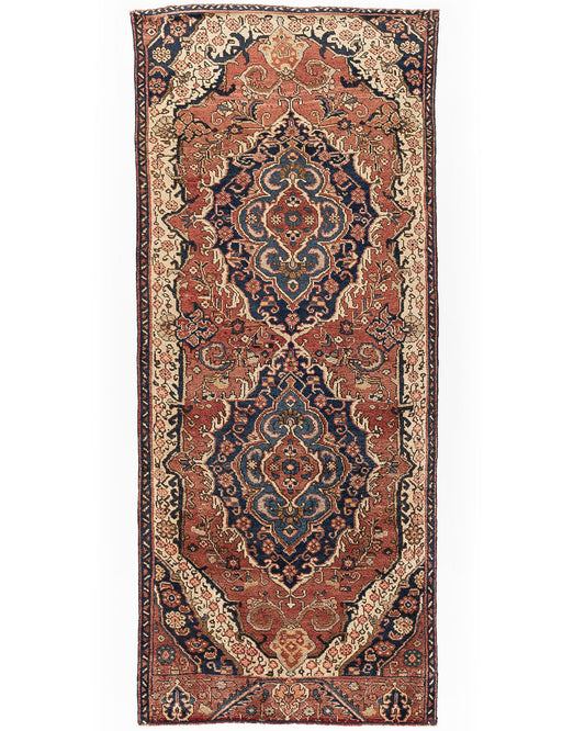 Oriental Runner Rug Anatolian Hand Knotted Wool On Wool 145 X 347 Cm - 4' 10'' X 11' 5'' Orange C011 ER12