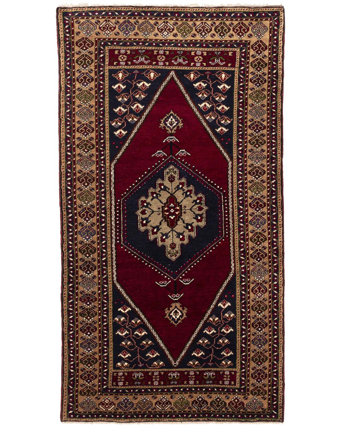 Oriental Rug Anatolian Hand Knotted Wool On Wool 147 X 264 Cm - 4' 10'' X 8' 8'' Burgundy C021 ER12