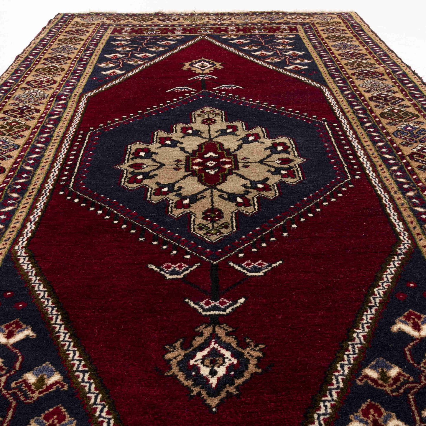 Oriental Rug Anatolian Hand Knotted Wool On Wool 147 X 264 Cm - 4' 10'' X 8' 8'' Burgundy C021 ER12