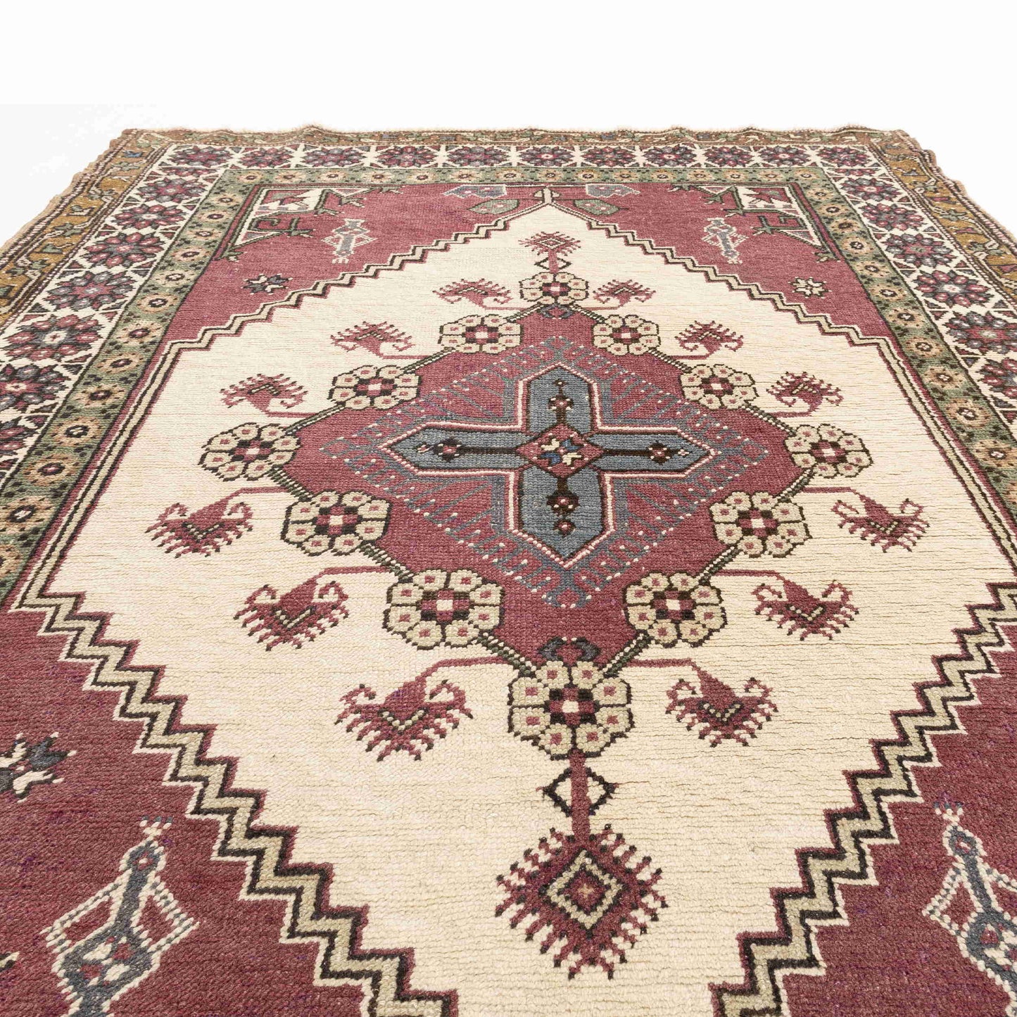 Oriental Rug Anatolian Hand Knotted Wool On Wool 148 X 215 Cm - 4' 11'' X 7' 1'' Burgundy C021 ER12