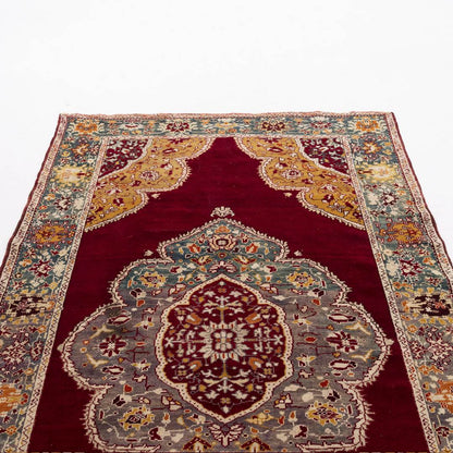 Oriental Rug Anatolian Hand Knotted Wool On Wool 152 X 242 Cm - 5' X 8' Burgundy C021 ER12