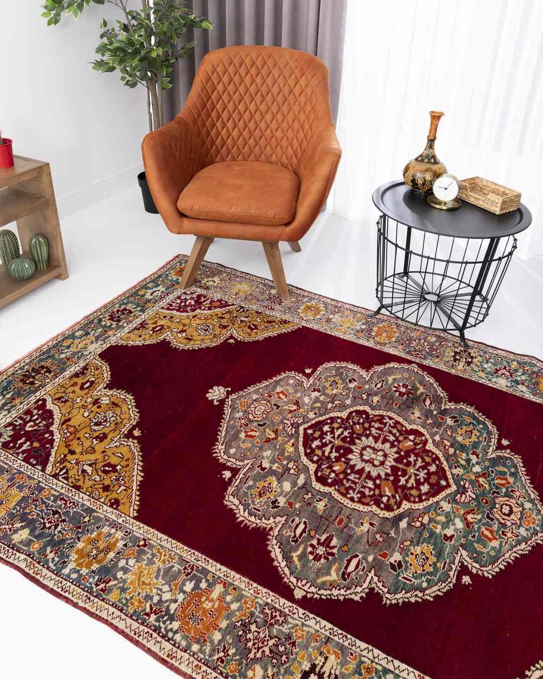 Oriental Rug Anatolian Hand Knotted Wool On Wool 152 X 242 Cm - 5' X 8' Burgundy C021 ER12