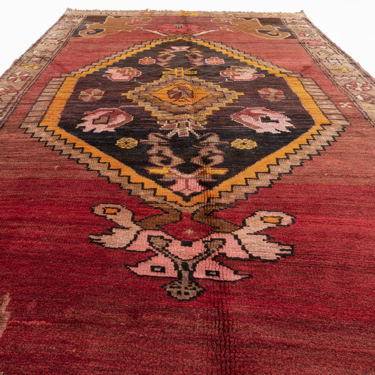 Oriental Rug Anatolian Hand Knotted Wool On Wool 154 X 314 Cm - 5' 1'' X 10' 4'' Red C014 ER12