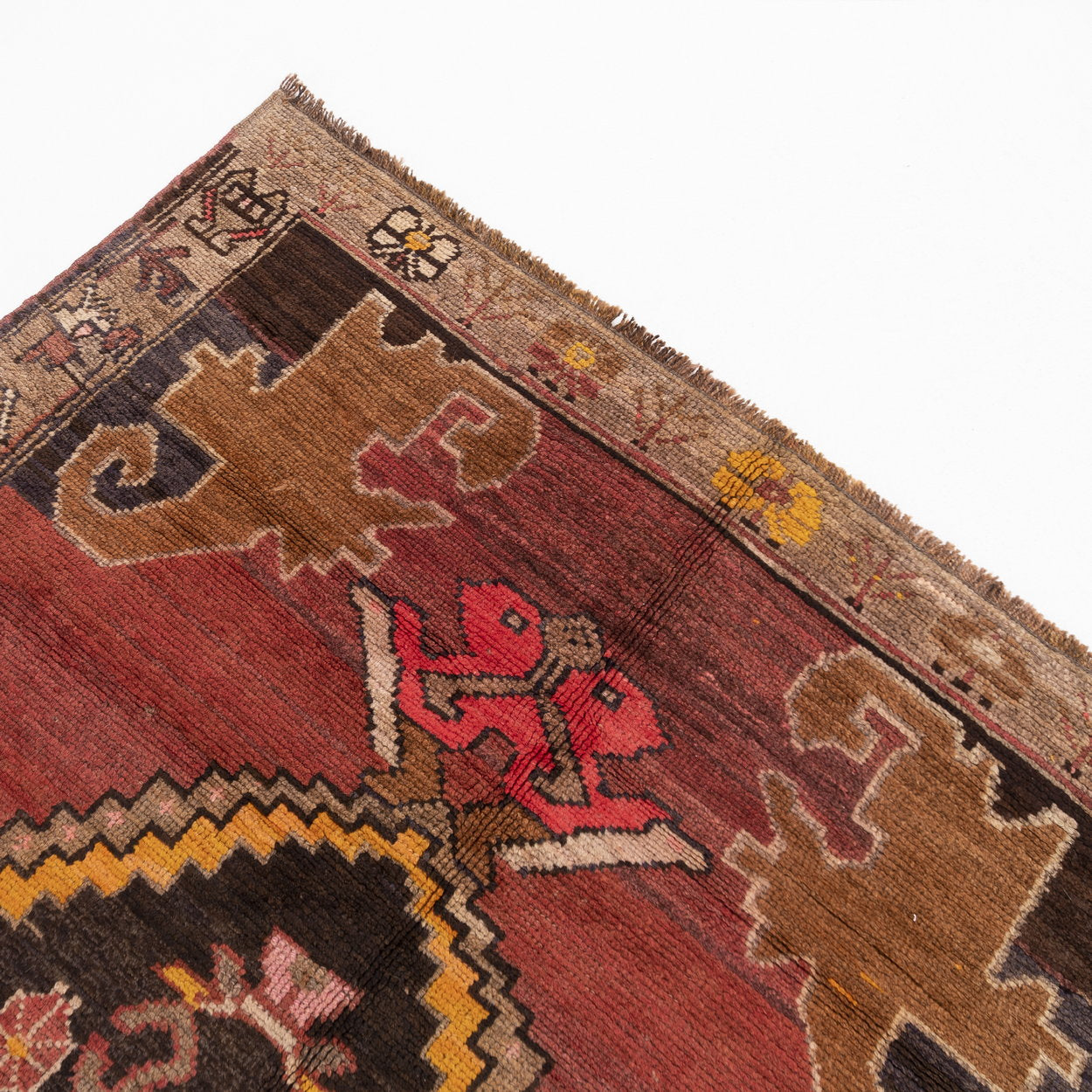 Oriental Rug Anatolian Hand Knotted Wool On Wool 154 X 314 Cm - 5' 1'' X 10' 4'' Red C014 ER12