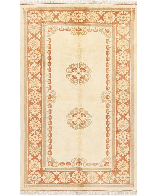 Oriental Rug Anatolian Hand Knotted Wool On Wool 158 X 248 Cm - 5' 3'' X 8' 2'' Sand C007 ER12