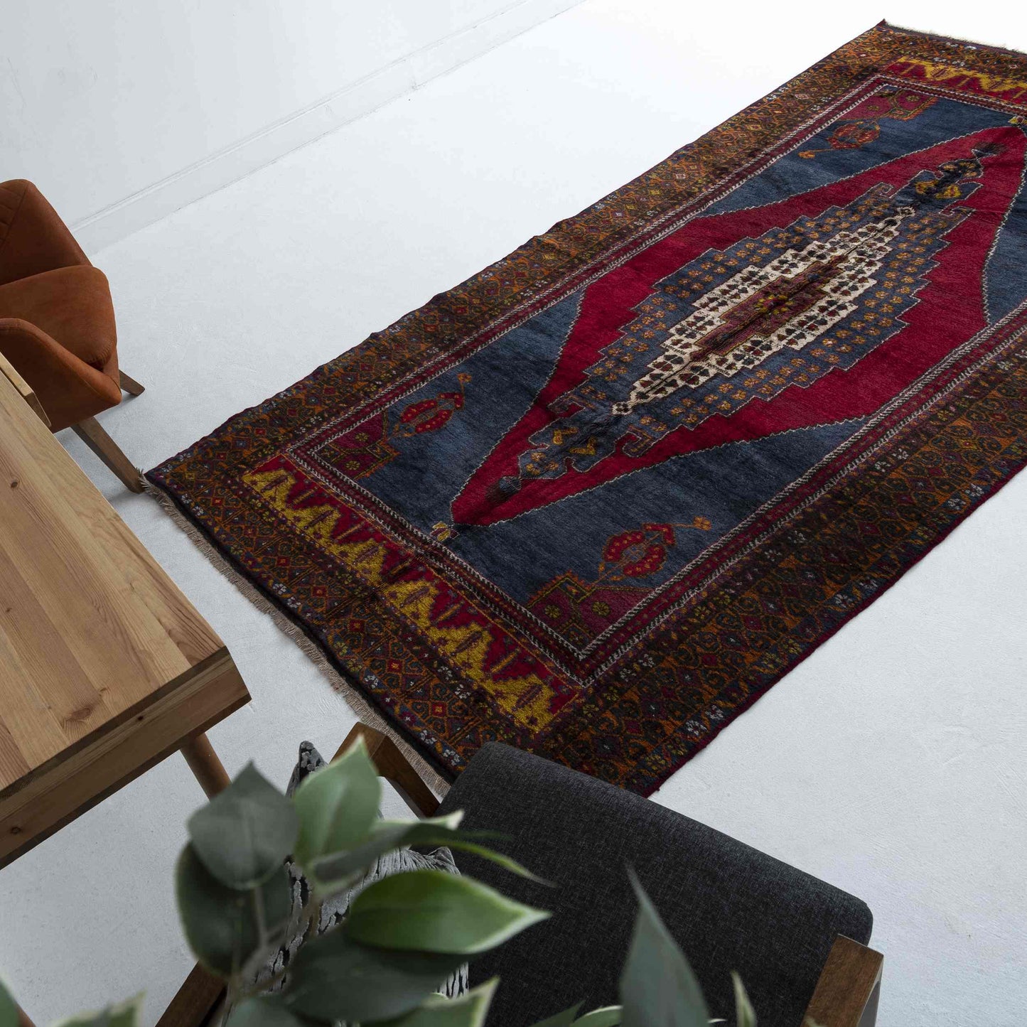 Oriental Rug Anatolian Hand Knotted Wool On Wool 159 X 313 Cm - 5' 3'' X 10' 4'' Burgundy C021 ER12