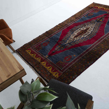 Oriental Rug Anatolian Hand Knotted Wool On Wool 159 X 313 Cm - 5' 3'' X 10' 4'' Burgundy C021 ER12