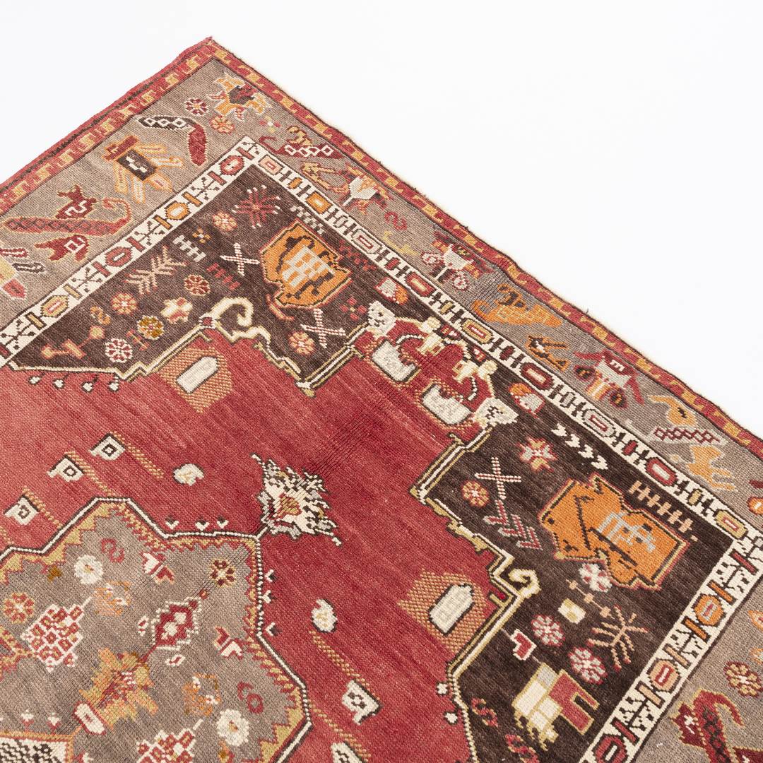 Oriental Rug Anatolian Hand Knotted Wool On Wool 160 X 257 Cm - 5' 3'' X 8' 6'' Red C014 ER12