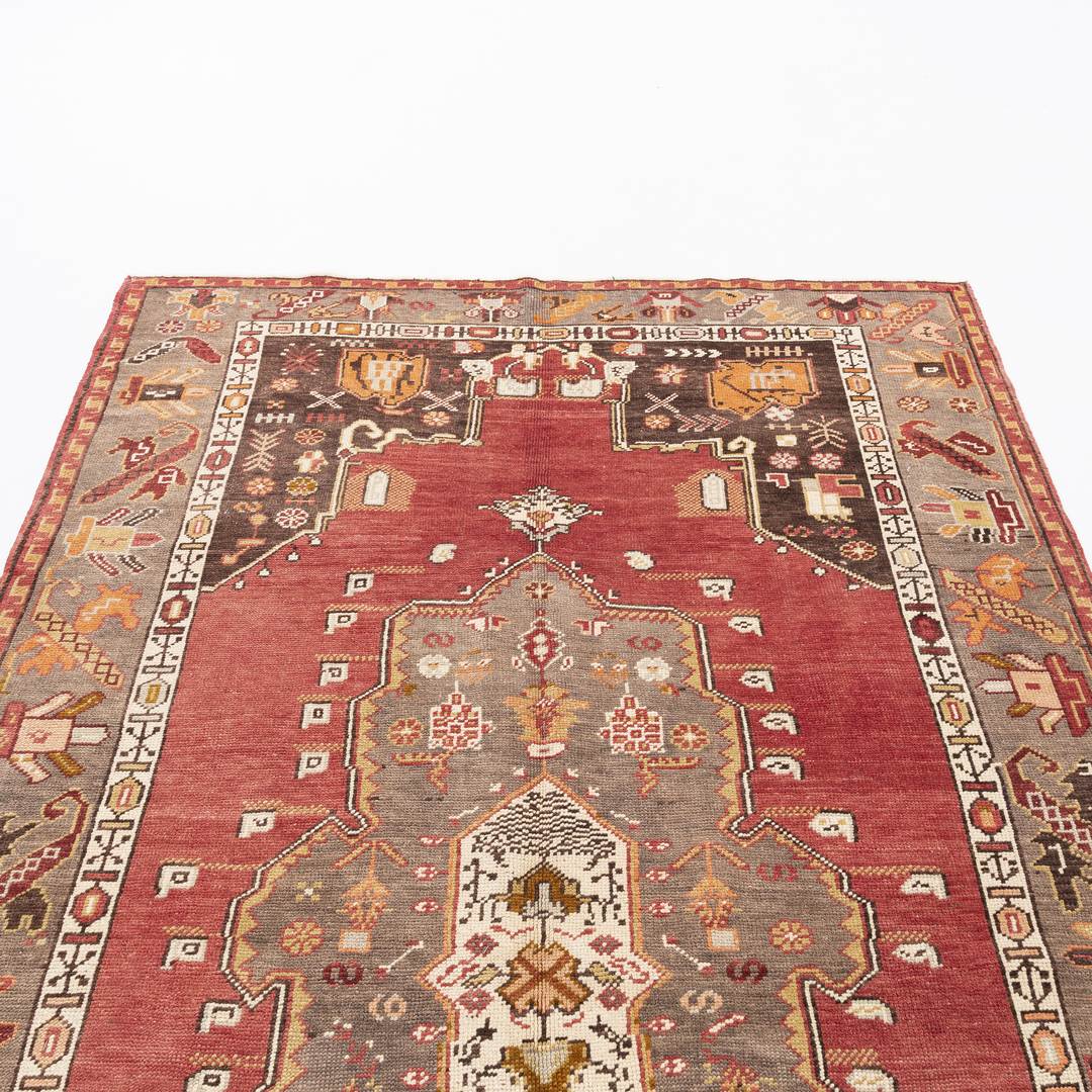 Oriental Rug Anatolian Hand Knotted Wool On Wool 160 X 257 Cm - 5' 3'' X 8' 6'' Red C014 ER12