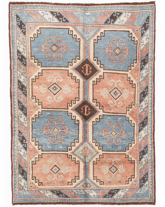 Oriental Rug Anatolian Hand Knotted Wool On Wool 164 X 226 Cm - 5' 5'' X 7' 5'' Light Blue C013 ER12