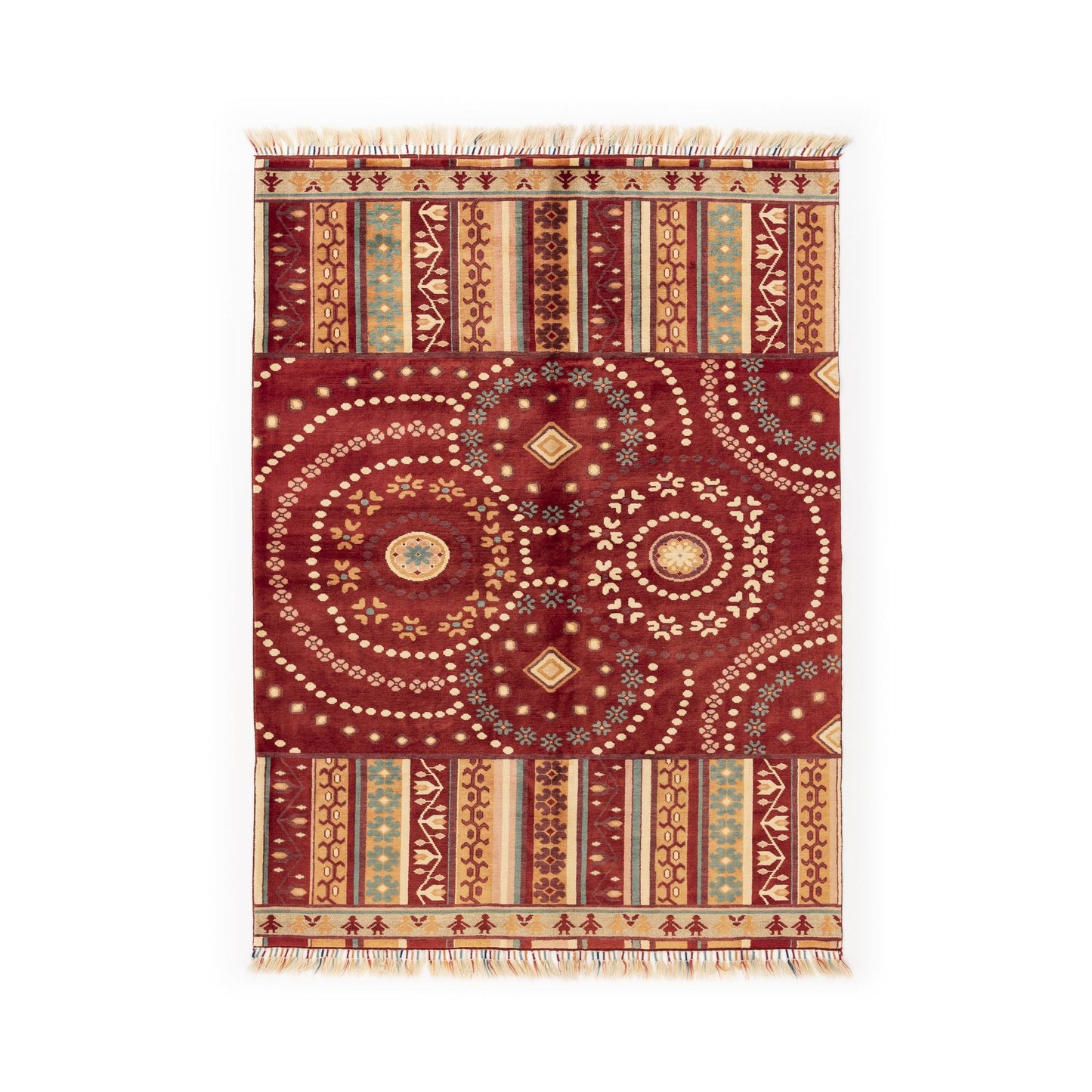 Oriental Rug Anatolian Hand Knotted Wool On Wool 170 X 230 Cm - 5' 7'' X 7' 7'' Red C014 ER12