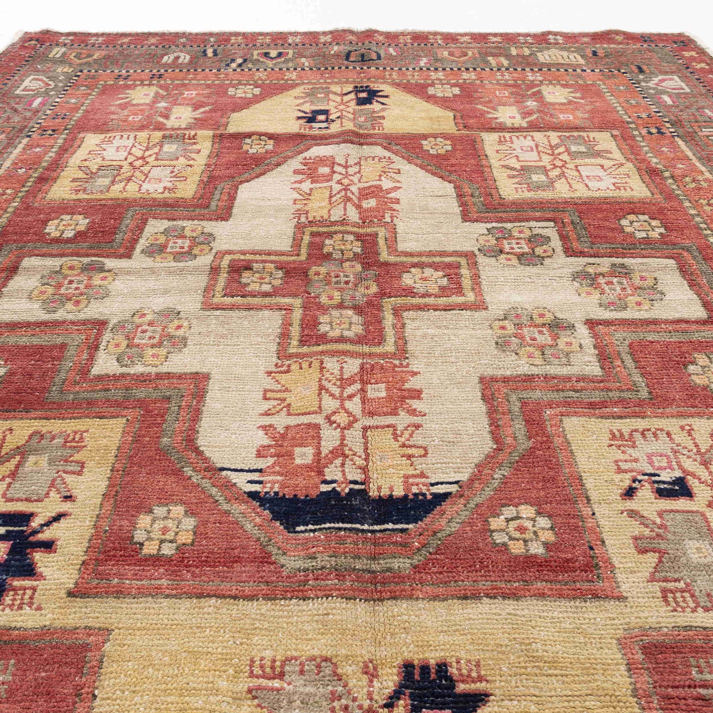 Oriental Rug Anatolian Hand Knotted Wool On Wool 170 X 231 Cm - 5' 7'' X 7' 7'' Red C014 ER12